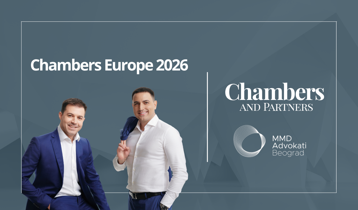 MMD ADVOKATI AMONG SERBIA’S ELITE LAW FIRMS IN CHAMBERS EUROPE 2026 GUIDE MMD ADVOKATI AMONG SERBIA’S ELITE LAW FIRMS IN CHAMBERS EUROPE 2026 GUIDE